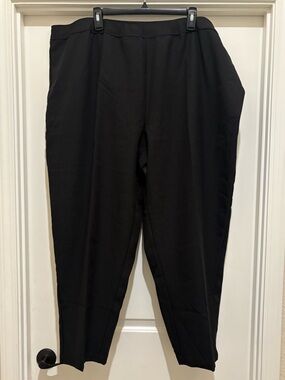 Plus Size Wide Leg Bend Over Pants Black 30WP